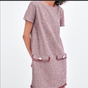 Zara Tweed Pink Dress